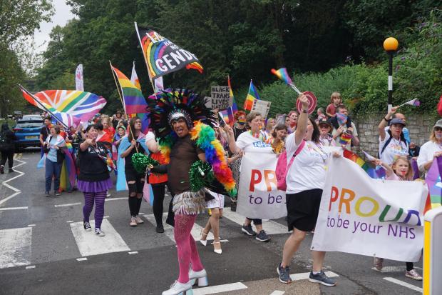 Bournemouth Echo: Bourne Free Pride parade attendees. Photo: Trainee Reporter, Maya George