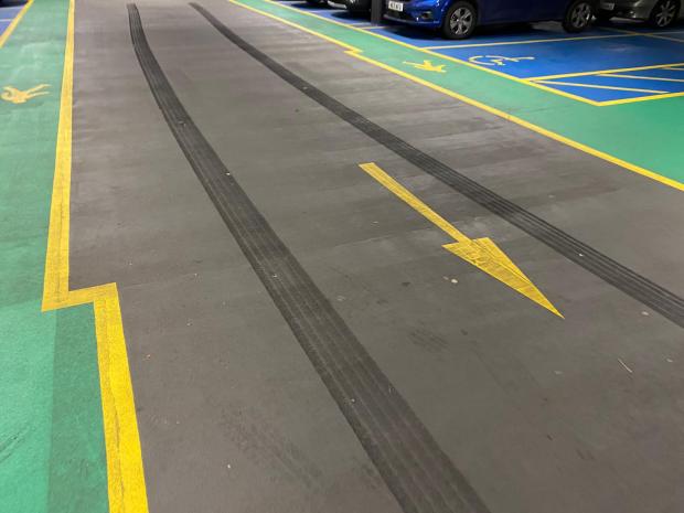 Bournemouth Echo: Tyre marks in the car park
