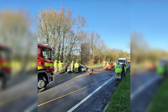 Police appeal following serious crash on A35 Dorchester bypass. Picture: Dorset & Wiltshire Fire Rescue Service