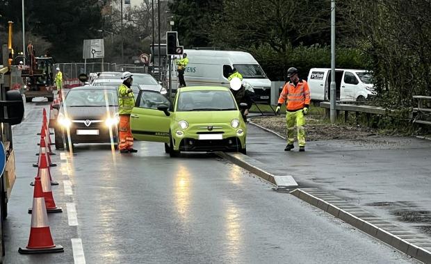 Bournemouth Echo: A car previously got stuck on the cycle lane in January