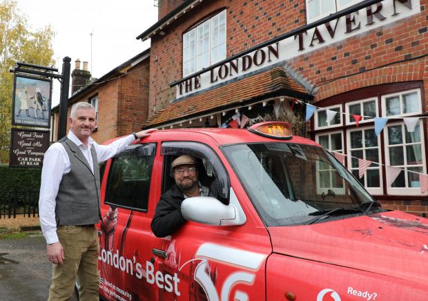 Bournemouth Echo: Phil Hoyle, left, landlord of The London Tavern, and Billy Bristow, Ringwood’s first London-style cabbie