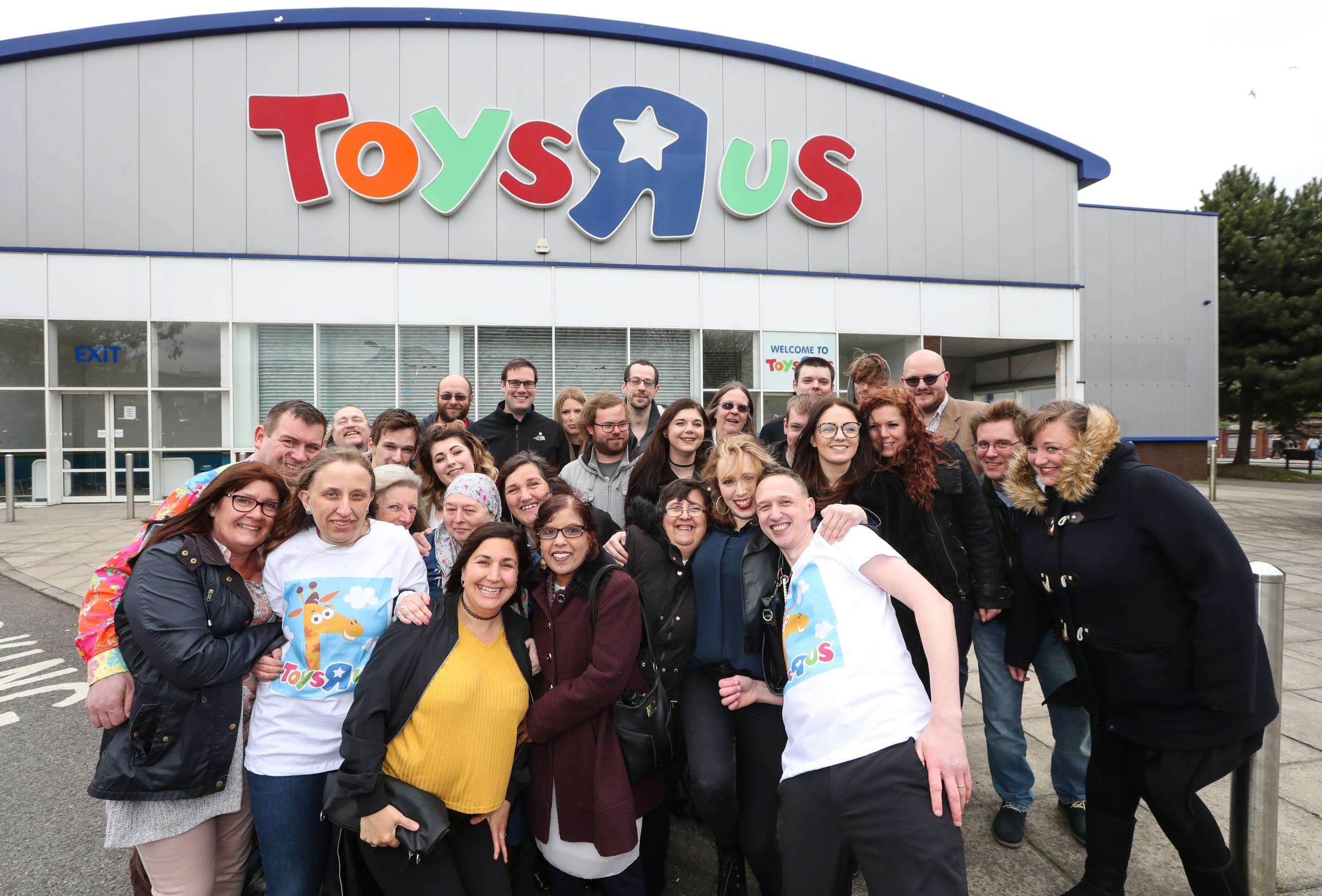 Former employees of Toys R Us in Southampton get together for a farewell celebration.