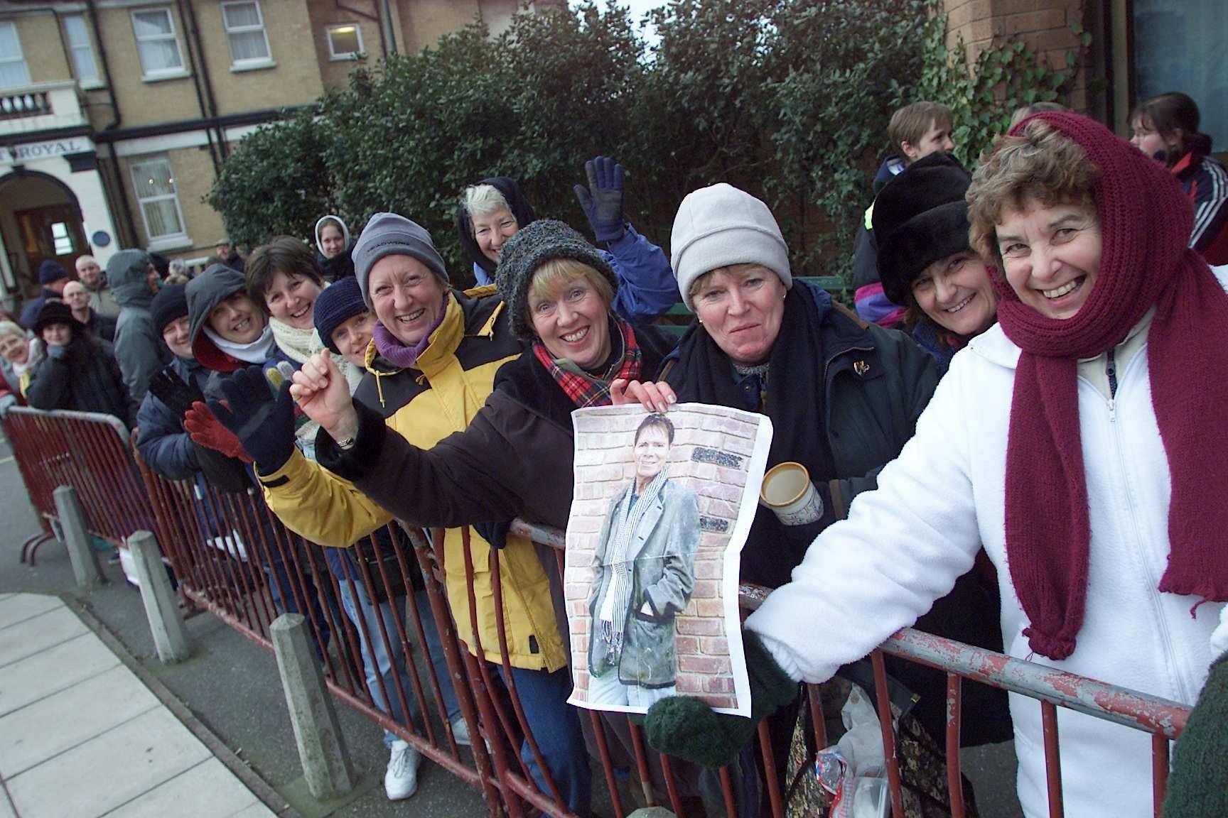 cliffticket12 - pic by Richard Crease - Dedicated Cliff Richard Fans queue outside the BIC by their hundreds to buy tickets for the November tour date -