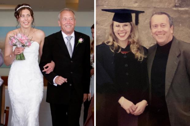 Bournemouth Echo: Chris Nettleship at daughter Nikki's wedding (L) and daughter Vikki's graduation (R)