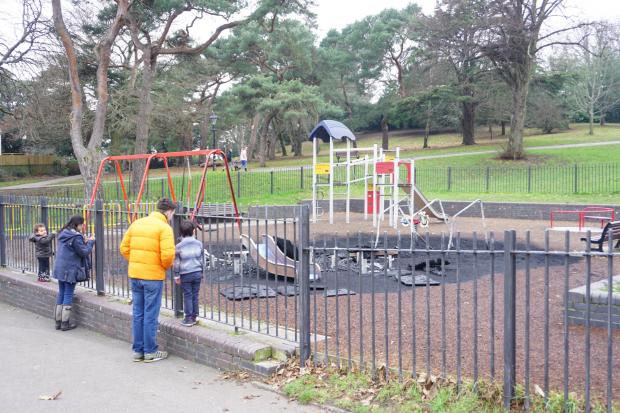 Bournemouth Echo: Fire at a play park in Alexandra Park in Parkstone, Poole