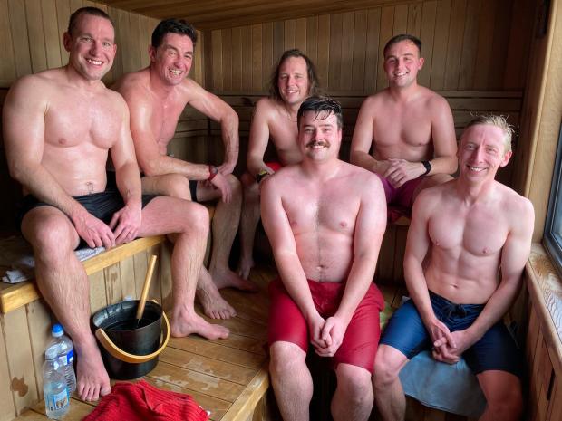 Bournemouth Echo: Inside The Saltwater Sauna: James Everett, Jason Bethell, Dave Smith, Jordan Frias, Dave James and James Moffatt