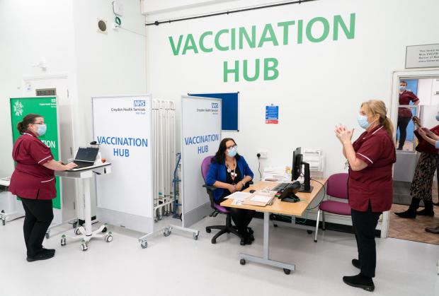 Bournemouth Echo: The Vaccination Hub at Croydon University Hospital, south London (PA)