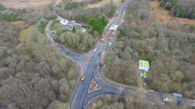 Bournemouth Echo: Aerial image of the work at Holmsley Bridge.  Picture: Knights Brown