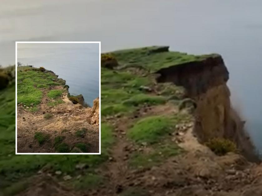 Dorset cliff fall caught on camera 