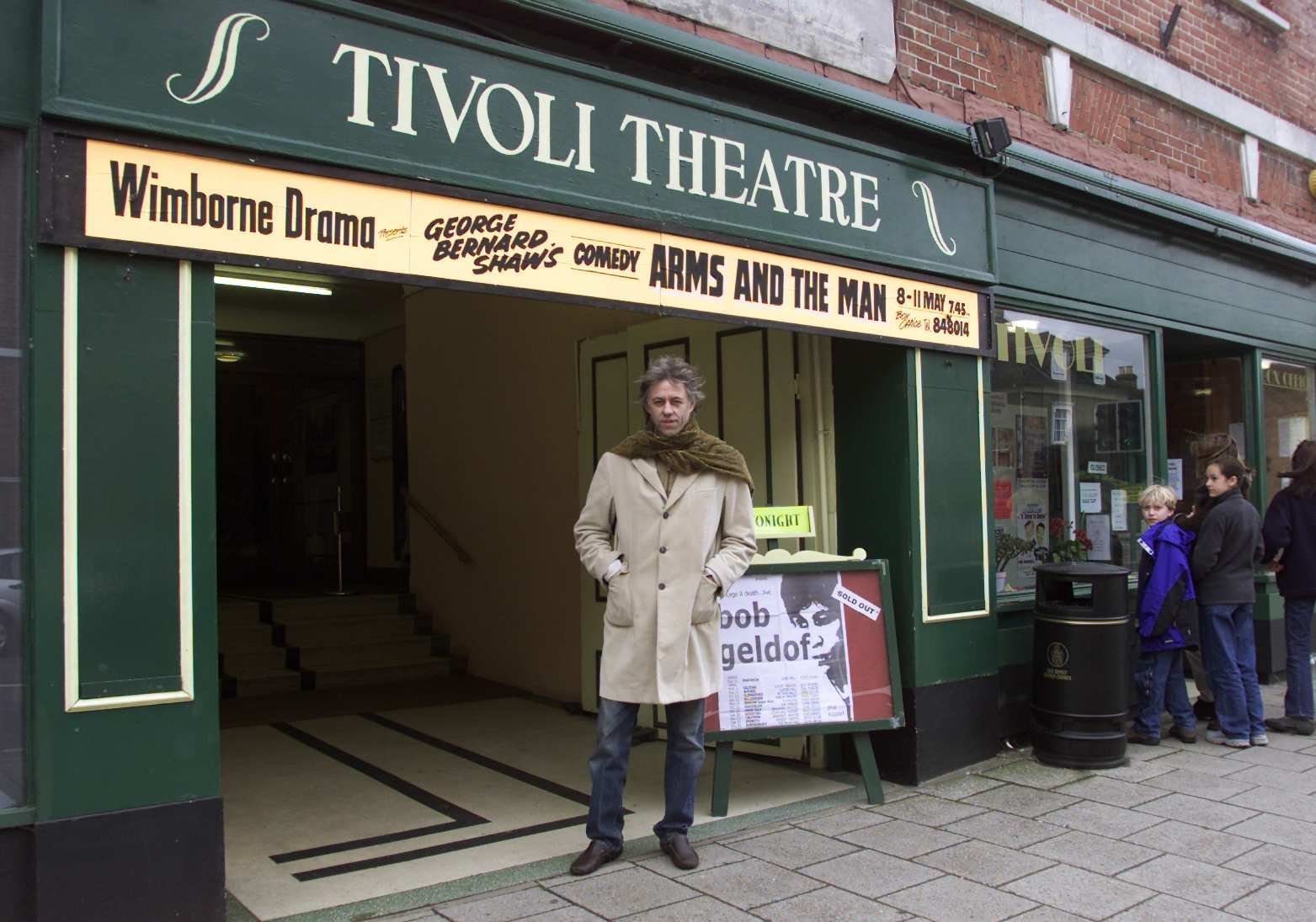 Bob Geldof in Wimborne on the day of his concert at the Tivoli Theatre: Bob Geldof outside the Tivoli