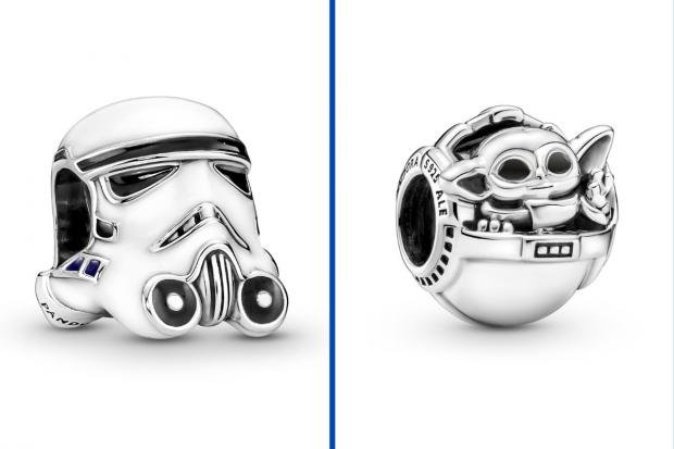 Bournemouth Echo: (left to right) Stormtrooper charm and Grogu and crib charm. Credit: Pandora