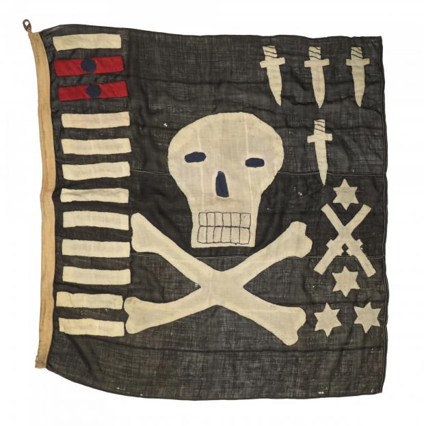 Bournemouth Echo: The Jolly Roger flag made on HMS Unbroken in WWII that is going under the hammer at a Duke's sale to be held at The Tank Museum in Bovington, Dorset.