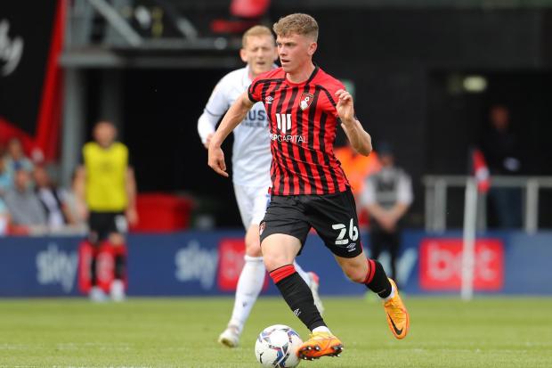 Bournemouth's Gavin Kilkenny during the Championship match between AFC Bournemouth v Millwall. Credit Stuart Martin.