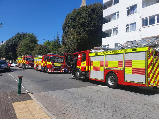 Bournemouth Echo: Fire engines in Bourne Avenue, Bournemouth