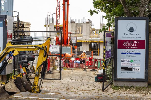 Bournemouth Echo: Work is ongoing at the site in Sandbanks. Picture: Corin Messer/ BNPS