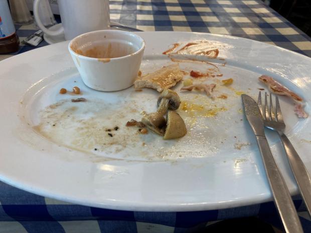 Bournemouth Echo: Remnants of The Fat Boy Slim breakfast at Binnies Café in Bournemouth