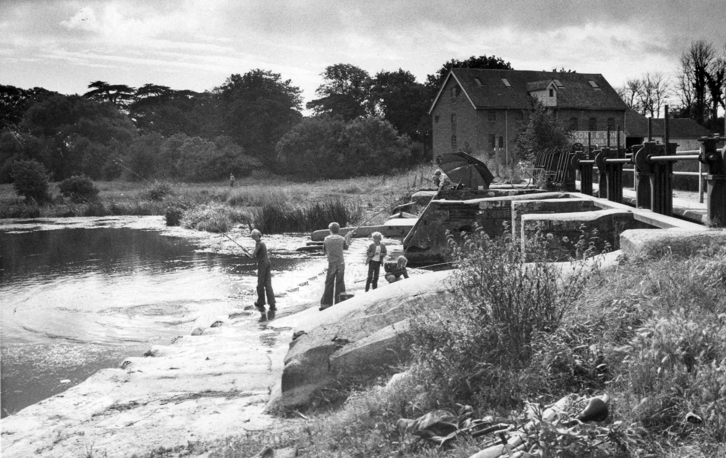 Fishing at Throop in 1977.
