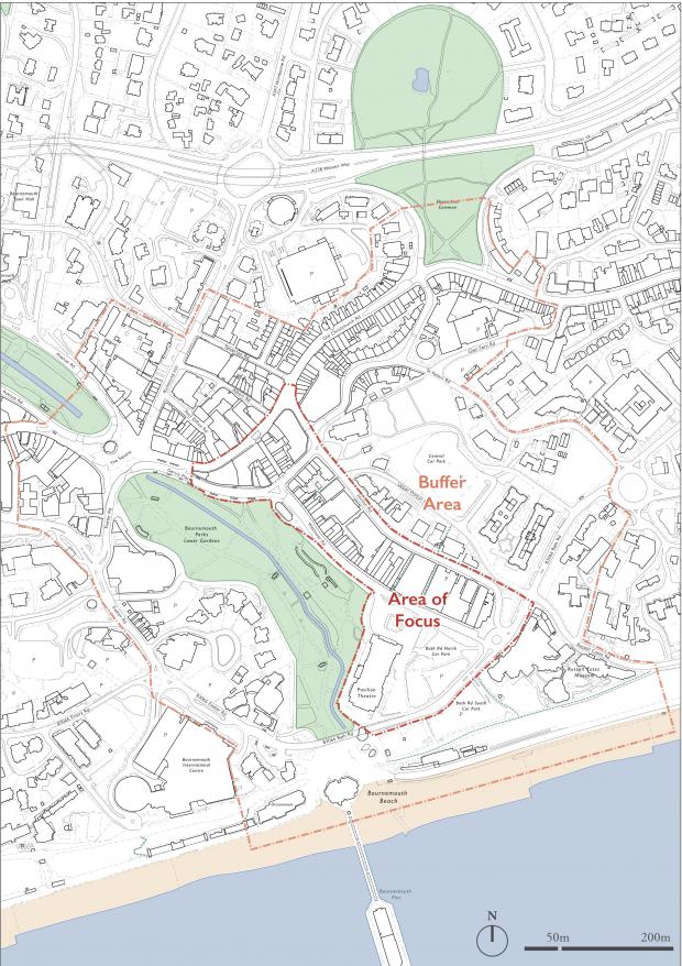 Bournemouth Echo: Area of focus for three-day workshop on future of Westover Road in Bournemouth. Picture: BCP Council