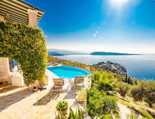 Bournemouth Echo: Exquisite Family Villa With Spectacular Ocean Views And Heated Infinity Pool - Corfu, Greece. Credit: Vrbo