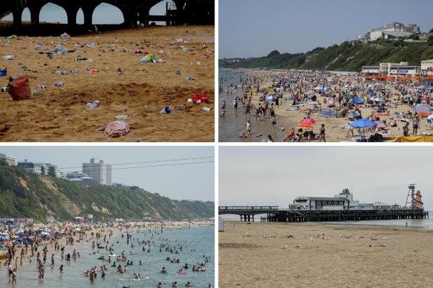 Bournemouth Echo: Rubbish left on Bournemouth beach after the recent hot weather