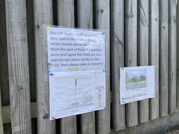 Bournemouth Echo: Natalie has put up a poster on her fence to encourage people to file their objections