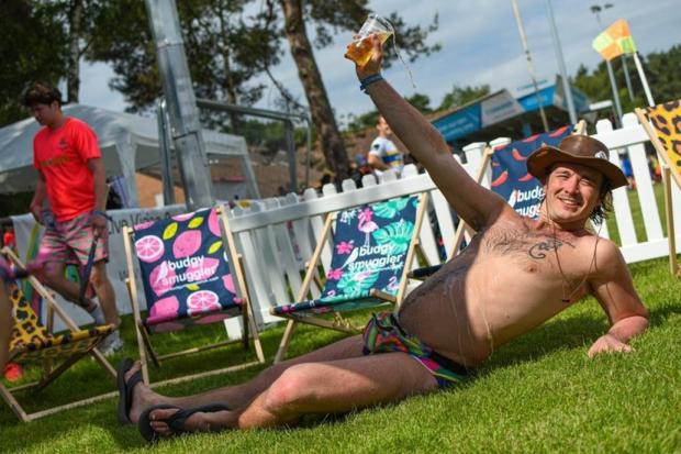 Bournemouth Echo: Southampton man Harry Austin went viral for wearing budgy smugglers at Bournemouth 7s festival