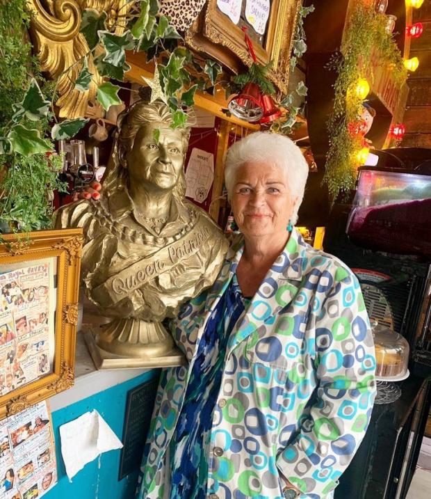 Bournemouth Echo: Pam St Clement who played Pat Butcher in EastEnders at Little Nan's in London