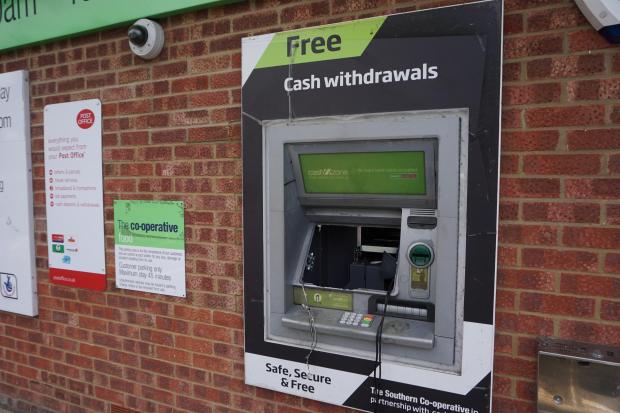 Bournemouth Echo: The ATM appeared to have been removed from the wall.