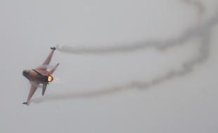 The RNAF F-16 Fighting Falcon wowed the crowds again. Picture: Corin Messer