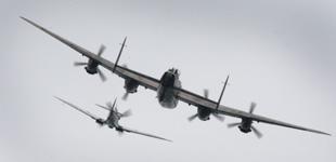 Spitfire and Lancaster from the Battle of Britain Memorial flight. Picture: Richard Crease.