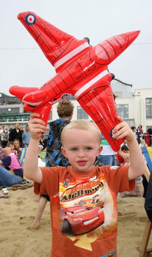 Bournemouth Air Festival 2010.Pic by Hattie Miles.  Jonathan Wilson-Hart, 3, from Stafford came to Bournemouth to see the Red Arrows.