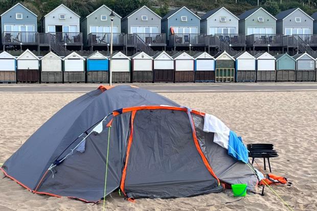Bournemouth Echo: campers on the beach between Boscombe and Southbourne