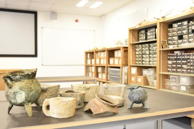Bournemouth Echo: Collection of mortars at the BU archaeology dept