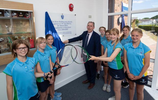Bournemouth Echo: Alistair Brien opens The Brien Building at Bournemouth School for Girls. Picture: Richard Crease