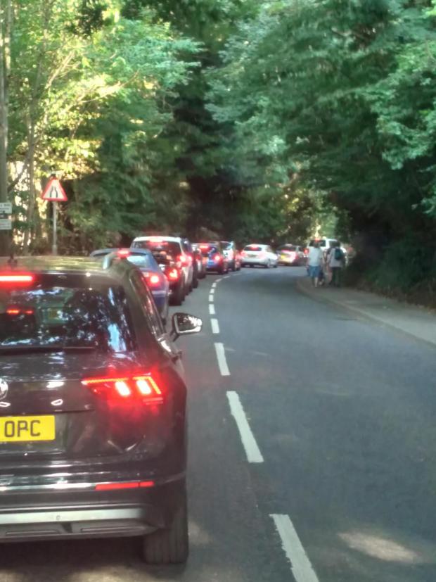Bournemouth Echo: Traffic after the Michael Bublé concert at Chewton Glen in Hampshire . Photo by Andrea Stubbington