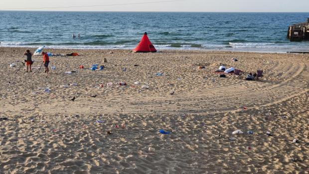 Bournemouth Echo: Bournemouth beach on the morning of Tuesday, July 20 during the recent heatwave