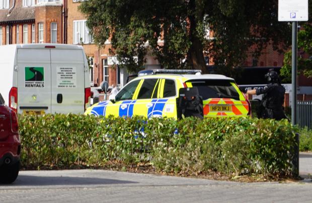 Bournemouth Echo: Armed police in Bournemouth this morning