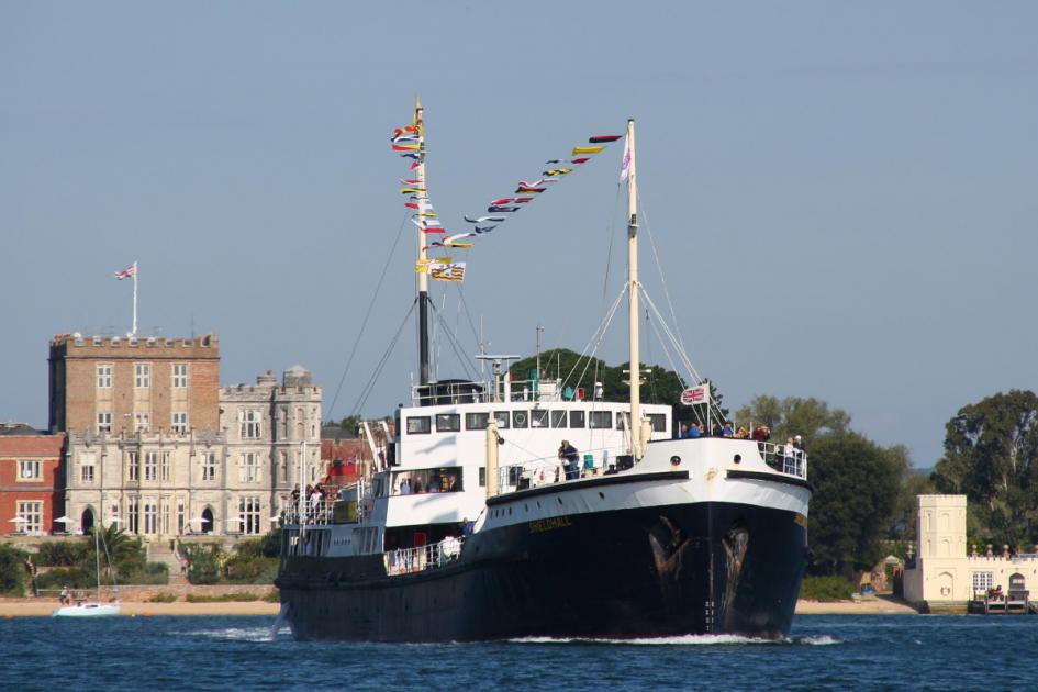 Historic steamship docks at Poole and visitors can have a look inside