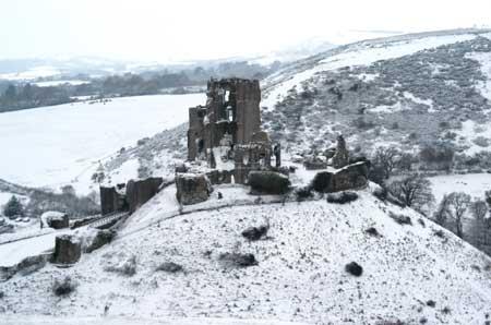 December 2010. Corfe Castle in the snow. dorsetpicture.co.uk   
