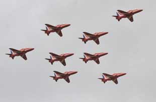 The Red Arrows in flight. Picture: John Jenkins.