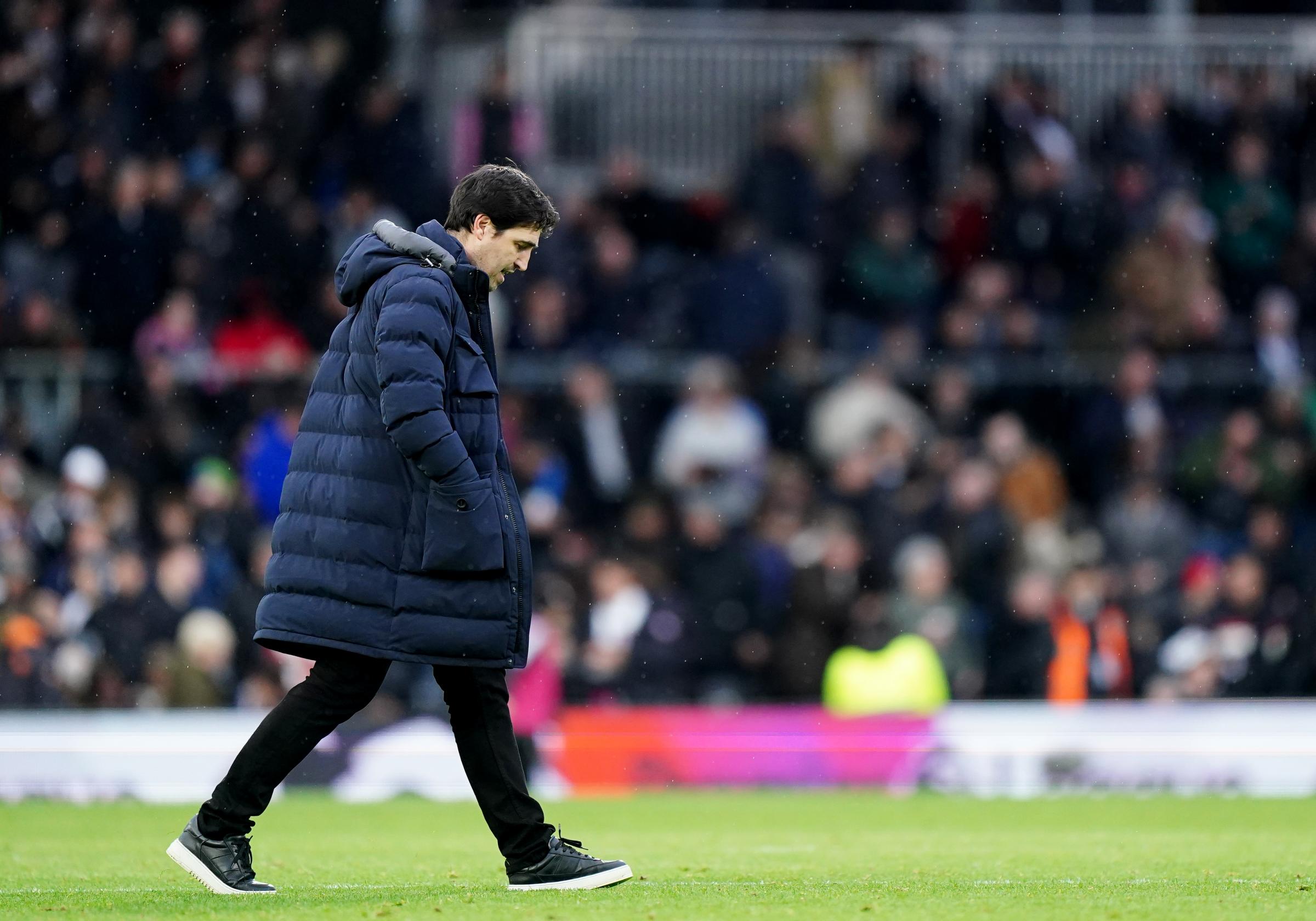 AFC Bournemouth's Andoni Iraola reacts to defeat to Fulham