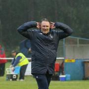 Christchurch FC manager Ollie Cherrett after his side's penalty shootout win against Gloucester City in the FA Cup