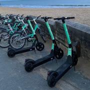 Beryl e-scooters on Bournemouth promenade