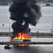 Parkstone Yacht Club fire. Picture: Abbie Shepherd