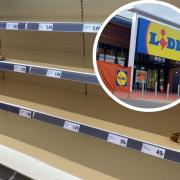 Empty shelves in Lidl, Barrack Road - Debbie Plimmer