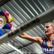WIBA World Title fight - Photo credit YAHUSHI OBE - Denise Castle Punching-3