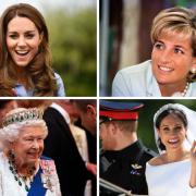 ( top left clockwise) Duchess of Cambridge, Princess Diana, Meghan Markle, The Queen. Credit: PA