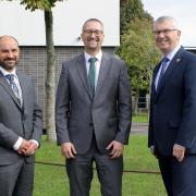 Nigel Himmel, headteacher of Eaglewood School, Jamie Anderson, headteacher of Arnewood School from January, and Nigel Pressnell, who will become the new chief executive of The Gryphon Trust in the new year