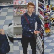Jack Hindley caught on CCTV at Walkford Stores