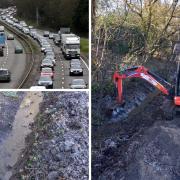 LIVE: Delays of 40 minutes on A31 due to broken drainage pipe